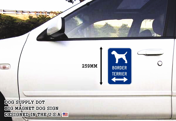 BORDER TERRIER イラスト&矢印 マグネットサイン