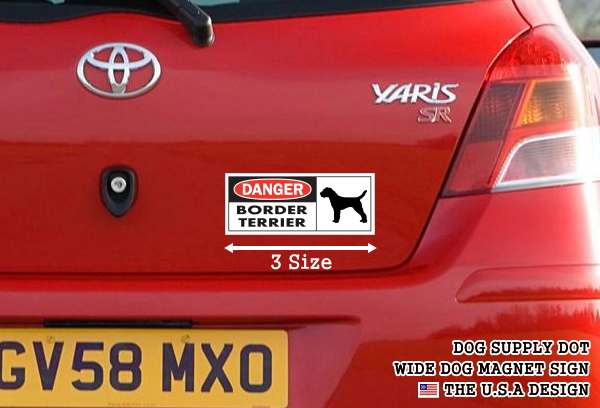 DANGER BORDER TERRIER ワイドマグネットサイン:ボーダーテリア