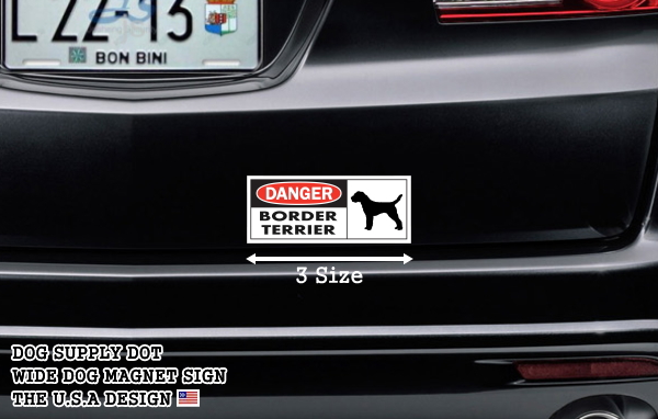DANGER BORDER TERRIER ワイドマグネットサイン:ボーダーテリア