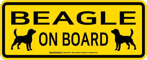 ビーグル,乗車中,カーマグネット,バンパーステッカー,英語,BEAGLE ON BOARD,イエロー,黄色