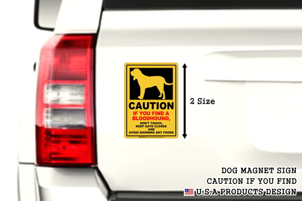 MAGSIGN-CAUTION IF YOU FIND 英語犬注意マグネットステッカー:自動車用