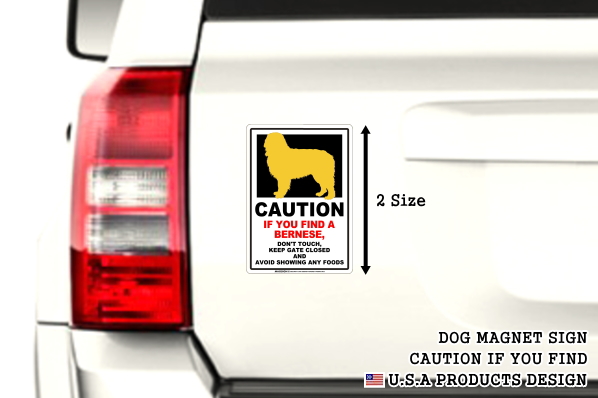 MAGSIGN-CAUTION IF YOU FIND 英語犬注意マグネットステッカー:自動車用
