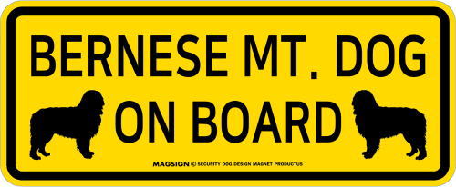 バーニーズマウンテンドッグ,乗車中,カーマグネット,バンパーステッカー,英語,BERNESE MT. DOG ON BOARD,イエロー,黄色