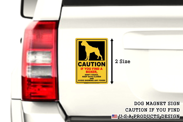 MAGSIGN-CAUTION IF YOU FIND 英語犬注意マグネットステッカー:自動車用