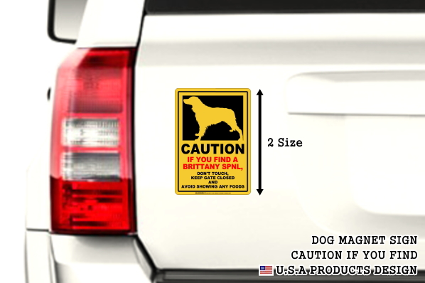 MAGSIGN-CAUTION IF YOU FIND 英語犬注意マグネットステッカー:自動車用