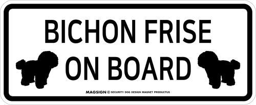 ビションフリーゼ,乗車中,カーマグネット,バンパーステッカー,英語,BICHON FRISE ON BOARD,ホワイト,白色