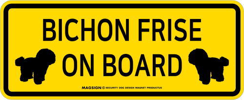 ビションフリーゼ,乗車中,カーマグネット,バンパーステッカー,英語,BICHON FRISE ON BOARD,イエロー,黄色