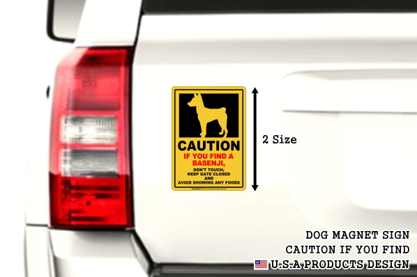 MAGSIGN-CAUTION IF YOU FIND 英語犬注意マグネットステッカー:自動車用