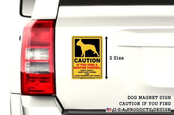 MAGSIGN-CAUTION IF YOU FIND 英語犬注意マグネットステッカー:自動車用