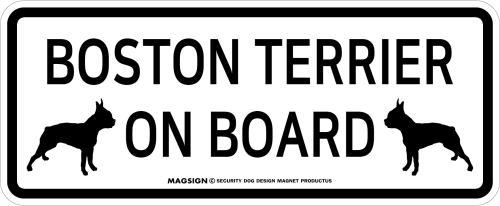 ボストンテリア,乗車中,カーマグネット,バンパーステッカー,英語,BOSTON TERRIER ON BOARD,ホワイト,白色