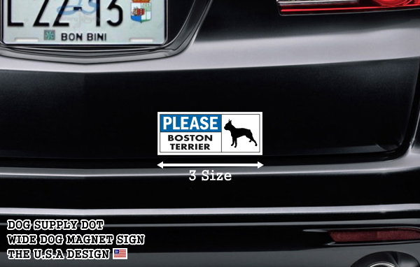PLEASE BOSTON TERRIER ワイドマグネットサイン:ボストンテリア