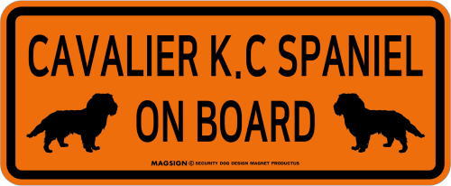 キャバリアキングチャールズスパニエル,乗車中,カーマグネット,バンパーステッカー,英語,CAVALIER K.C SPANIEL ON BOARD,オレンジ色
