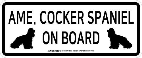 アメリカンコッカースパニエル,乗車中,カーマグネット,バンパーステッカー,英語,AME. COCKER SPANIEL ON BOARD,ホワイト,白色