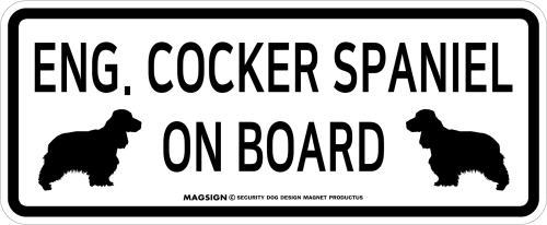 イングリッシュコッカースパニエル,乗車中,カーマグネット,バンパーステッカー,英語,ENG. COCKER SPANIEL ON BOARD,ホワイト,白色