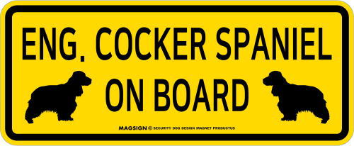 イングリッシュコッカースパニエル,乗車中,カーマグネット,バンパーステッカー,英語,ENG. COCKER SPANIEL ON BOARD,イエロー,黄色