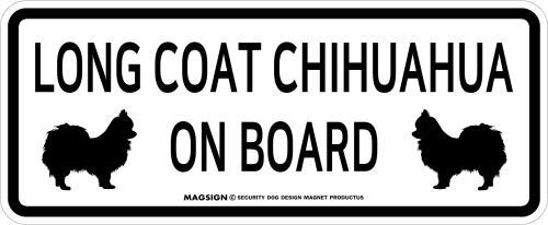 ロングコートチワワ,乗車中,カーマグネット,バンパーステッカー,英語,LONG COAT CHIHUAHUA ON BOARD,ホワイト,白色