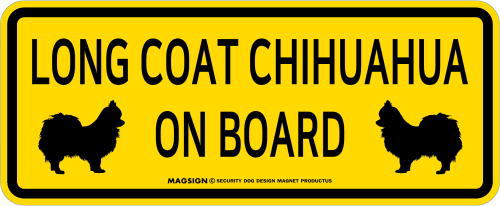 ロングコートチワワ,乗車中,カーマグネット,バンパーステッカー,英語,LONG COAT CHIHUAHUA ON BOARD,イエロー,黄色