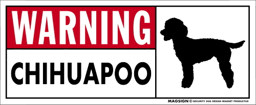 チワプー,犬,注意,マグネット,バンパーステッカー,英語,警戒,警告,WARNING,CHIHUAPOO,防水性能,耐水性,耐光性,耐候性,日本製