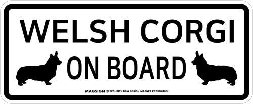 ウェルシュコーギー,乗車中,カーマグネット,バンパーステッカー,英語,WELSH CORGI ON BOARD,ホワイト,白色