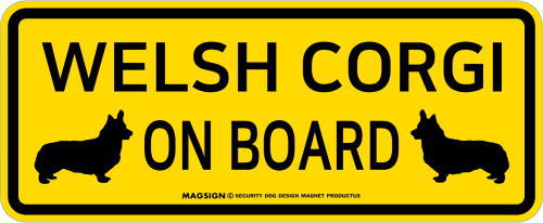 ウェルシュコーギー,乗車中,カーマグネット,バンパーステッカー,英語,WELSH CORGI ON BOARD,イエロー,黄色