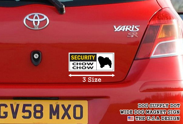 SECURITY CHOW CHOW ワイドマグネットサイン:チャウチャウ