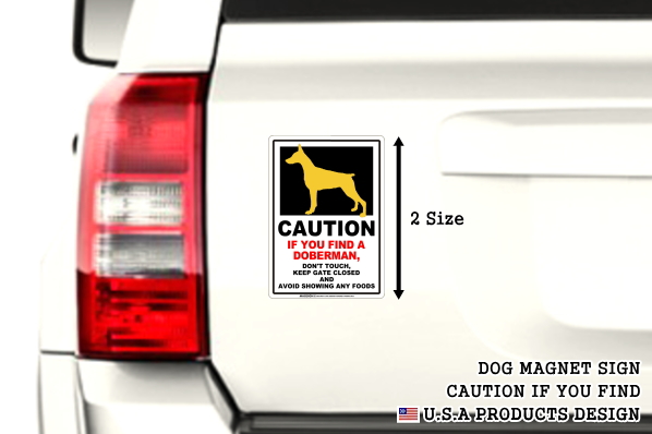 MAGSIGN-CAUTION IF YOU FIND 英語犬注意マグネットステッカー:自動車用