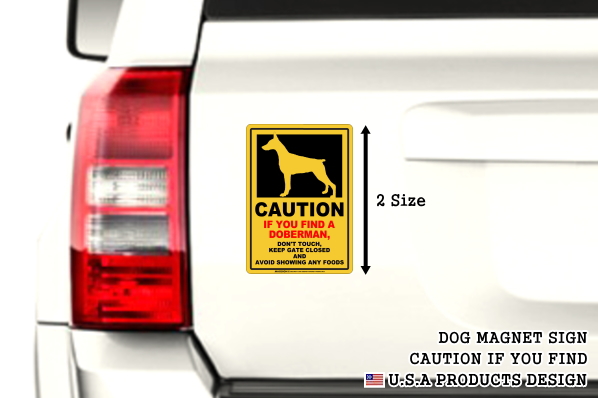 MAGSIGN-CAUTION IF YOU FIND 英語犬注意マグネットステッカー:自動車用