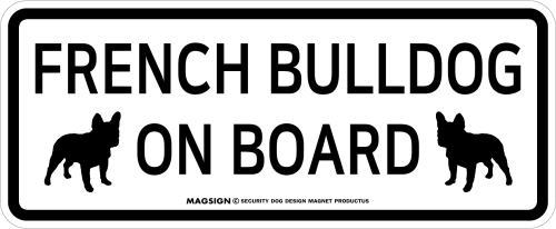 フレンチブルドッグ,乗車中,カーマグネット,バンパーステッカー,英語,FRENCH BULLDOG ON BOARD,ホワイト,白色
