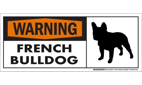 フレンチブルドッグ,英語,注意,警告,犬,警戒,マグネット,バンパーステッカー,WARNING,FRENCH BULLDOG,防水性能,耐水性,耐光性,耐候性,日本製