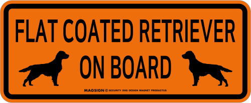 フラットコーテッドレトリバー,乗車中,カーマグネット,バンパーステッカー,英語,FLAT COATED RETRIEVER ON BOARD,オレンジ色