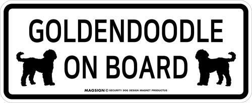 ゴールデンドゥードル,乗車中,カーマグネット,バンパーステッカー,英語,GOLDENDOODLE ON BOARD,ホワイト,白色