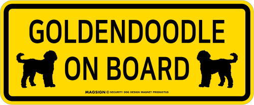 ゴールデンドゥードル,乗車中,カーマグネット,バンパーステッカー,英語,GOLDENDOODLE ON BOARD,イエロー,黄色