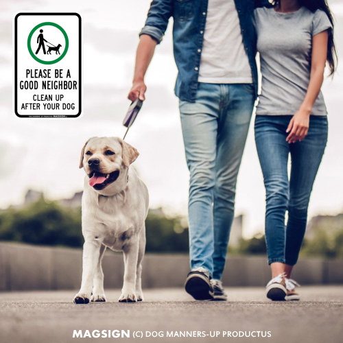 良い隣人,近所の人,犬の糞,排泄物,処理,清掃,後始末,英語,マグネット,ステッカー,PLEASE,BE A GOOD NEIGHBOR