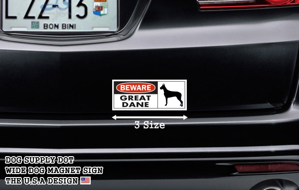 BEWARE GREAT DANE ワイドマグネットサイン:グレートデーン