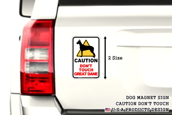 CAUTION DON'T TOUCH マグネットサイン:グレートデーン