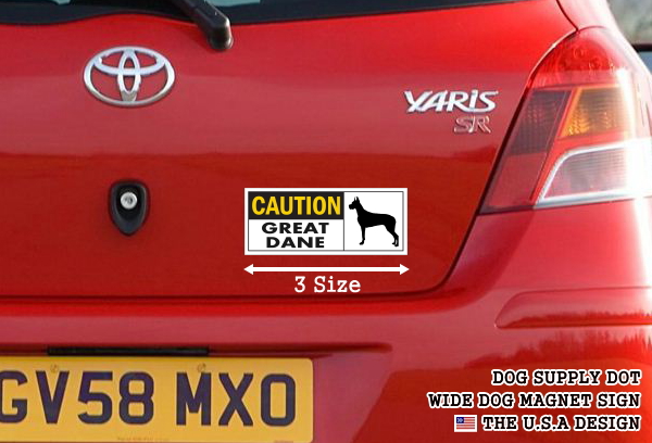 CAUTION GREAT DANE ワイドマグネットサイン:グレートデーン