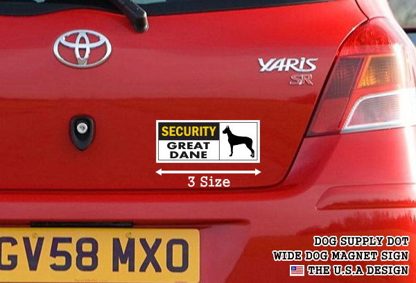 SECURITY GREAT DANE ワイドマグネットサイン:グレートデーン