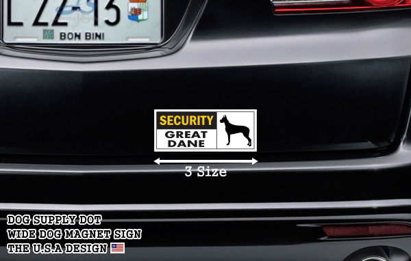 SECURITY GREAT DANE ワイドマグネットサイン:グレートデーン