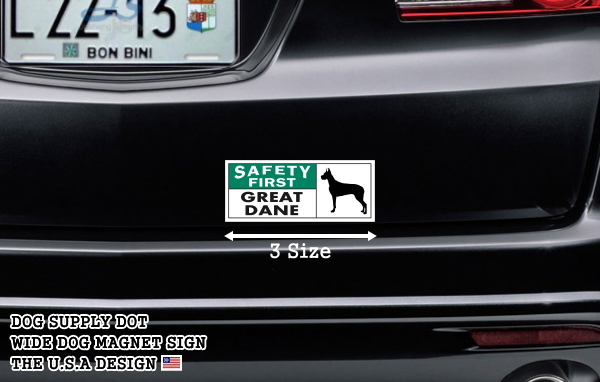 SAFETY FIRST GREAT DANE ワイドマグネットサイン:グレートデーン