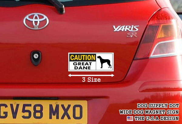 CAUTION GREAT DANE ワイドマグネットサイン:グレートデーン