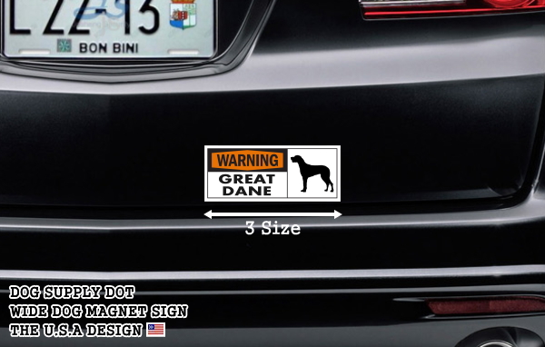 WARNING GREAT DANE ワイドマグネットサイン:グレートデーン