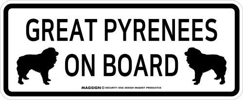 グレートピレニーズ,乗車中,カーマグネット,バンパーステッカー,英語,GREAT PYRENEES ON BOARD,ホワイト,白色