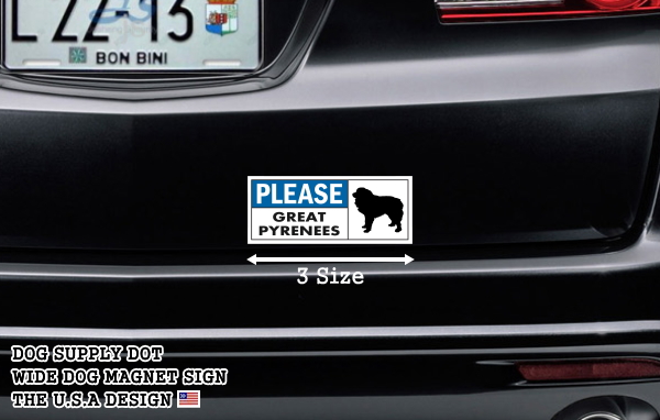 PLEASE GREAT PYRENEES ワイドマグネットサイン:グレートピレニーズ