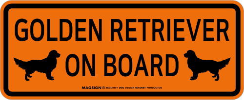 ゴールデンレトリバー,乗車中,カーマグネット,バンパーステッカー,英語,GOLDEN RETRIEVER ON BOARD,オレンジ色