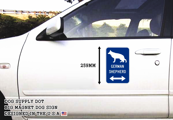 GERMAN SHEPHERD イラスト&矢印 マグネットサイン