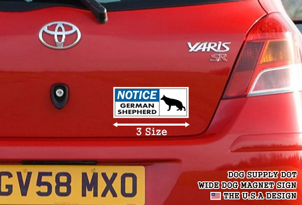 NOTICE GERMAN SHEPHERD ワイドマグネットサイン:ジャーマンシェパード