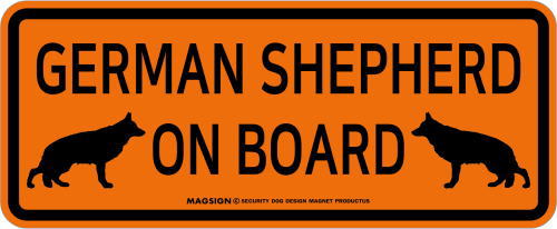 ジャーマンシェパード,乗車中,カーマグネット,バンパーステッカー,英語,GERMAN SHEPHERD ON BOARD,オレンジ色