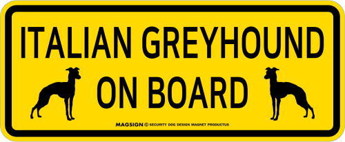 イタリアングレイハウンド,乗車中,カーマグネット,バンパーステッカー,英語,ITALIAN GREYHOUND ON BOARD,イエロー,黄色