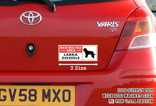 RESTRICTED -AREA- LABRADOODLE ワイドマグネットサイン:ラブラドゥードル