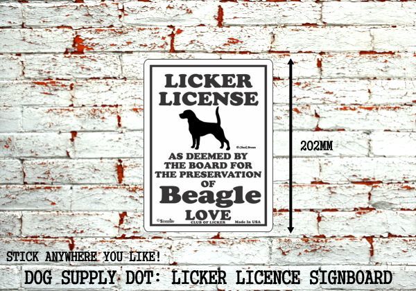 ビーグル 愛の証 英語サインボード 人舐め許可掲示板 Licker Licence Of Beagle Love Made In U S A ビーグル 愛の証 英語サインボード 人舐め許可掲示板 Licker Licence Of Beagle Love Made In U S A